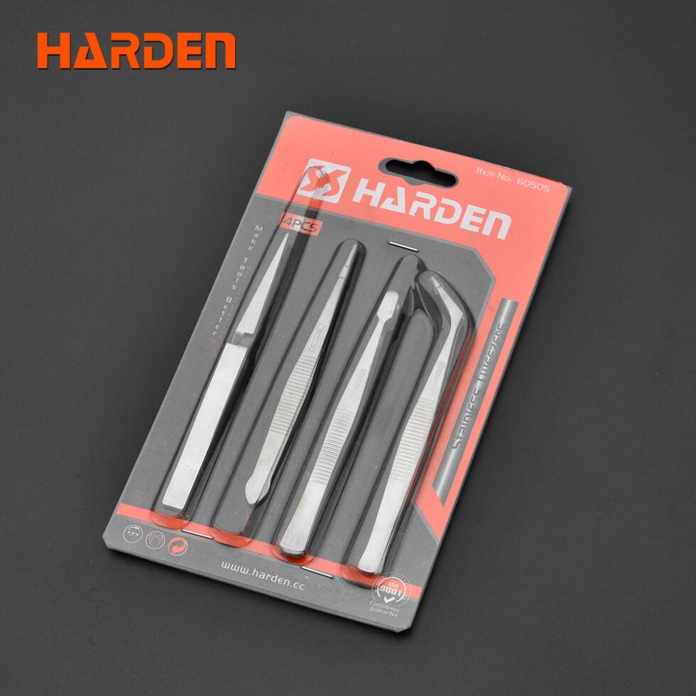 Набір пінцетів 4 шт. Harden Tools 660238 від компанії Магазин інструменту та обладнання "Викрутки" - фото 1