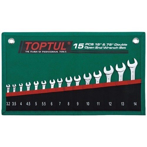 Набір ріжкових ключів 15 од. (3.2-14 мм) TOPTUL GRAJ1501 (Тайвань) від компанії Магазин інструменту та обладнання "Викрутки" - фото 1