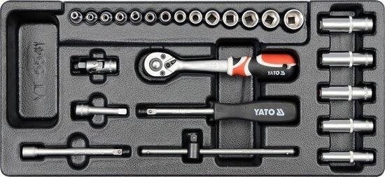 Набір торцевих головок 1/4" з інструментом в ложементі 25 предметів YATO YT-5541 (Польща) від компанії Магазин інструменту та обладнання "Викрутки" - фото 1