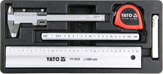 Набір вимірювальних інструментів в ложементі YATO YT-55474 (Польща) від компанії Магазин інструменту та обладнання "Викрутки" - фото 1