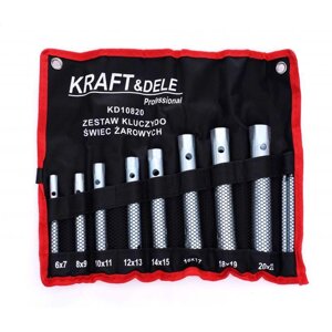 Набір ключів торцевих трубчастих CRV (6-22 мм) 10 ел. Kraft & Dele KD10820