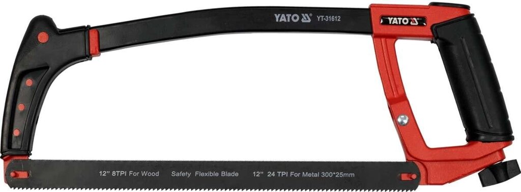 Ножівка рамна з 2-стор. полотном l=300 мм YATO YT-31612 (Польща) від компанії Магазин інструменту та обладнання "Викрутки" - фото 1