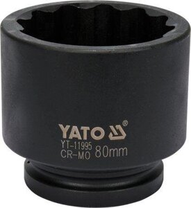Головка торцева ударна 12-гранна 1" 80 мм YATO YT-11995 (Польща)