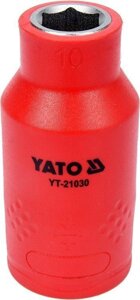 Шестигранна Головка торцева діелектрична 1/2" 10 мм / L= 55 VDE ДО 1000 В YATO YT-21030 (Польща)