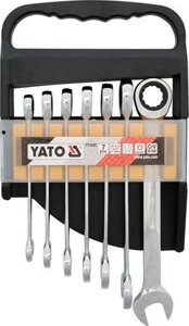 Набір ключів комбінованих з тріскачкою 10-19 мм 7 шт. YATO YT-0208 (Польща)
