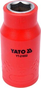 Шестигранна Головка торцева діелектрична 1/2" 12 мм / L= 55 VDE ДО 1000 В YATO YT-21032 (Польща)