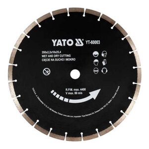 Диск діамантовий сегментний по бетону Ø = 350 x 25.4 мм до YT-84820 Yato YT-60003 (Польща)