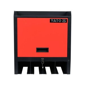 Шафа для електроінструменту металева 480x 430x 280 мм (4 кишені) 2 ключі Yato YT-09093