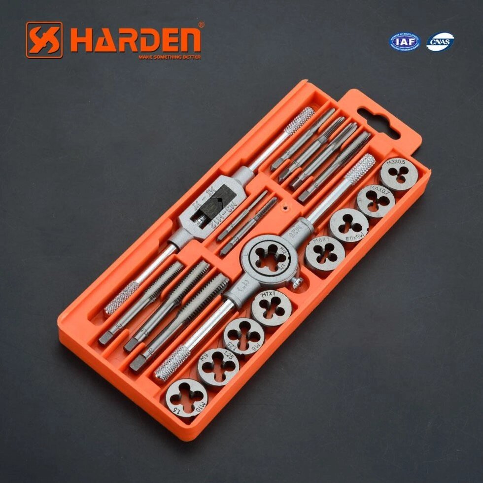 Професійний набір мітчиків та плашок 20 пр. Harden Tools 610458 від компанії Магазин інструменту та обладнання "Викрутки" - фото 1