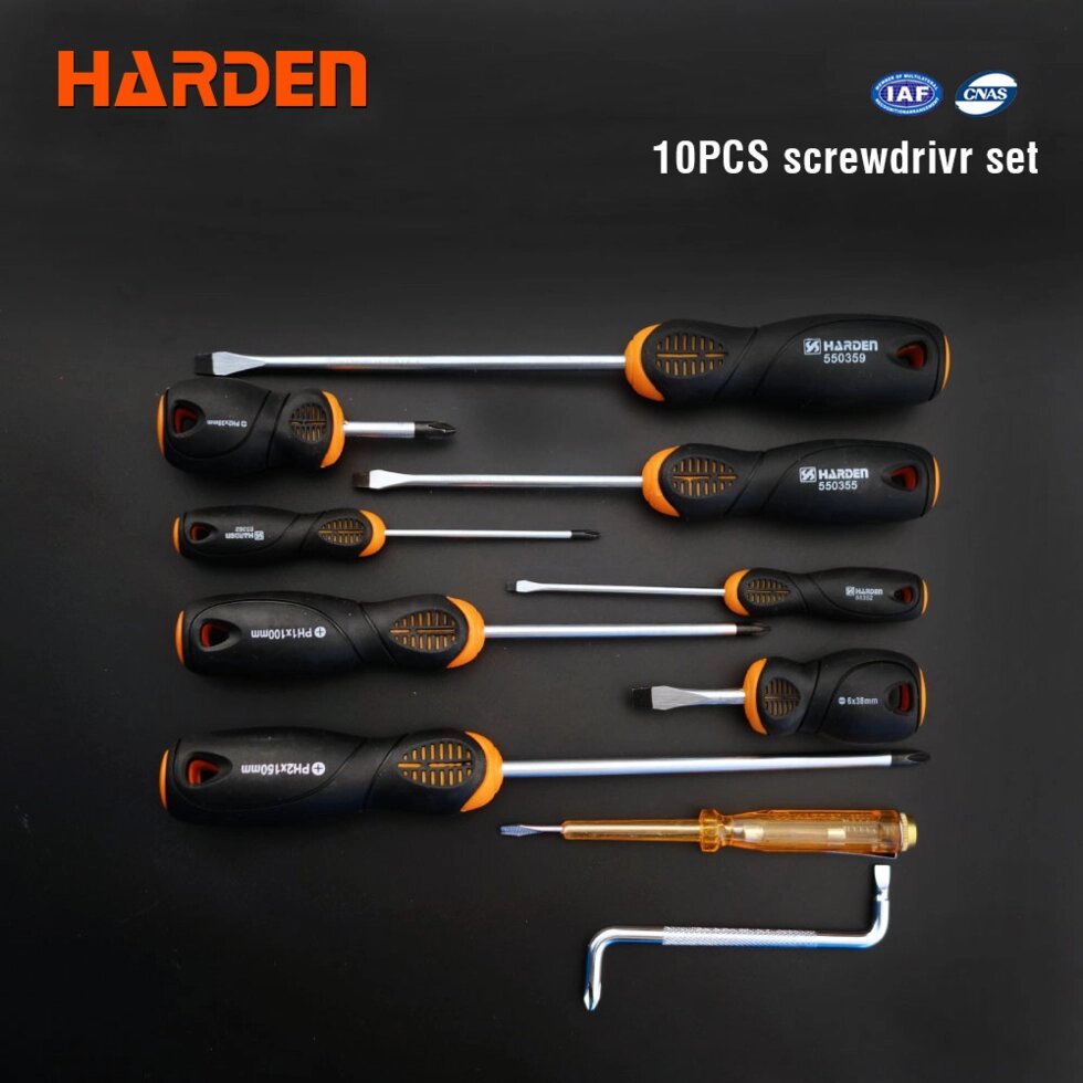 Професійний набір викруток, 10 предметів Harden Tools 550395 від компанії Магазин інструменту та обладнання "Викрутки" - фото 1