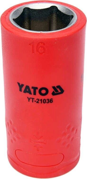 Шестигранна Головка торцева діелектрична 1/2" 16 мм / L= 55 VDE ДО 1000 В YATO YT-21036 (Польща) від компанії Магазин інструменту та обладнання "Викрутки" - фото 1