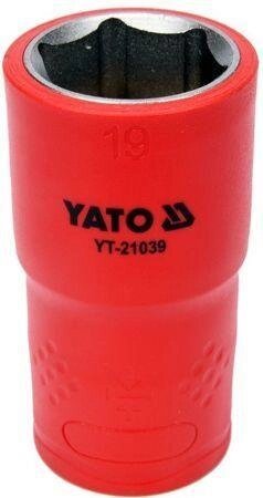 Шестигранна Головка торцева діелектрична 1/2" 19 мм VDE ДО 1000 В YATO YT-21039 (Польща) від компанії Магазин інструменту та обладнання "Викрутки" - фото 1
