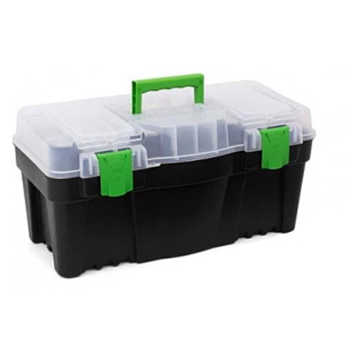 Скринька для інструментів з органайзером пластиковий GREEN BOX 22" (550 Х 267 Х 270 мм) ТМ "VIROK" 79V222 від компанії Магазин інструменту та обладнання "Викрутки" - фото 1