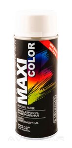 Акрилова фарба Maxi Color RAL9010 білий глянсовий 400 мл.