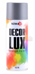 Акрилова спрей-фарба срібний металік NOWAX Decor Lux (450 мл.) NX48044