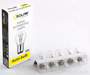 Автолампа Solar P21/4W 12V BAZ15d (10шт.)