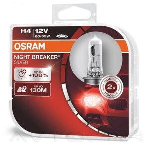 Автолампи Osram Night Breaker Silver +100% H4 60/55W P43T 12 V (2 шт.) 64193NBS