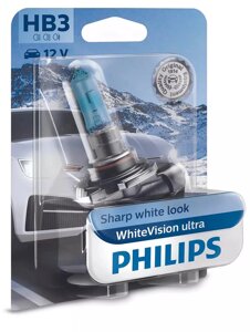 Автолампи Philips WhiteVision Ultra HB3 12V 60W 3800K P20D (9005WVUB1) 1шт