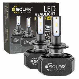 Автолампи світлодіодні Solar LED H7 12/24 V 6000 K 4000 Lm 50 W Seoul CSP 19x19 (комплект 2 шт.)