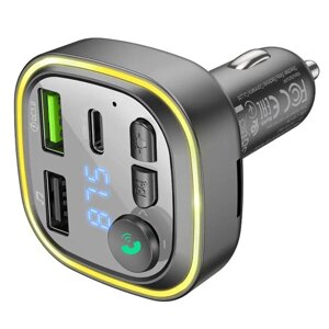 Автомобільний зарядний пристрій з fm-модулятором Borofone BC48 BROAD QC3.0 CAR BT FM Transmitter 18W