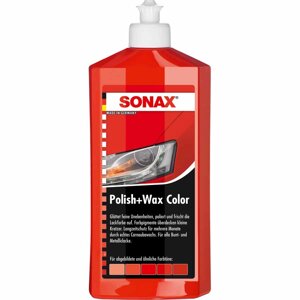 Кольоровий поліроль із воском червоний 250 мл SONAX PolishWax Color (296441)