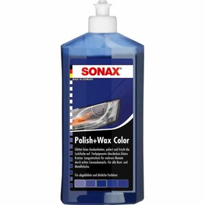 Кольорова поліроль з воском синій 500 мл SONAX Polish&Wax Color NanoPro (296200)