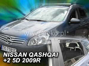 Дефлектори вікон (вітровики) Nissan Qashqai c 2008-2013 (вставні, 4шт) Heko 24274