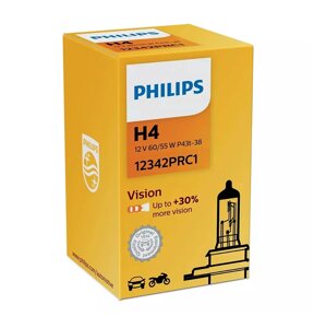 Галогенова лампа philips 12342PRC1 H4 60/55W 12V P43t premium +30%