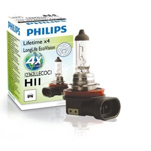 Галогенова лампа philips 12362llecoc1 H11 55W 12V PGJ19-2 LLECO