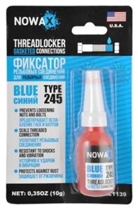 Герметик нарізних з'єднань Nowax Threadlocker Blue (синій 10 мл) NX21139