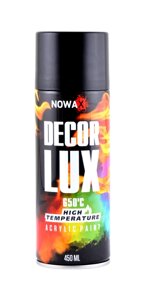 Фарба термостійка чорна NOWAX Decor Lux 650 °C (аерозоль 450 мл.) NX48037