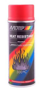Фарба термостійка червона Motip Heat Resistant 300°C аерозоль 400мл. 04040
