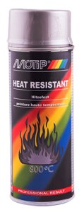 Фарба термостійка срібляста Motip Heat Resistant 800°C аерозоль 400мл. 04032