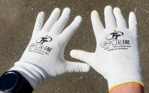 Нейлонові рукавички з поліуретановим покриттям із захистом від порізів стійкість до масел та кислот (ТавушТекстиль