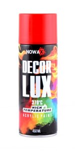 Фарба термостійка червона NOWAX Decor Lux 370 °C (аерозоль 450 мл.) NX48040