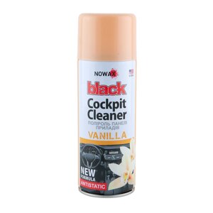 Поліроль для панелі приладів Nowax Black Cockpit Cleaner аерозоль 450мл (США) Ваніль