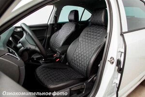 Чохли для Skoda Octavia екошкіра малюнок ромб (Seintex)