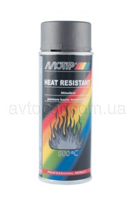 Фарба термостійка темно-сіра Motip Heat Resistant 800°C аерозоль 400мл. 04037