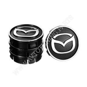 Заглушка колісного диска Mazda 60x55 чорний пластик ABS (4шт.) 50025