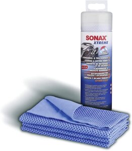 Супервбиральна серветка для сушіння кузова та скла XL 66х43 см у тубі SONAX XTREME Reinigungs + Trockentuch