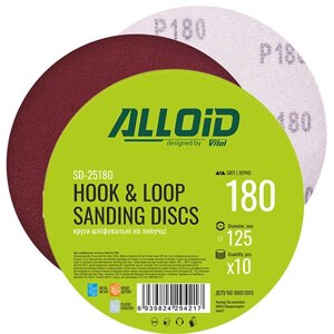 Alloid. Коло шліфувальне на липучці 125 мм, зерно 180 (10шт)