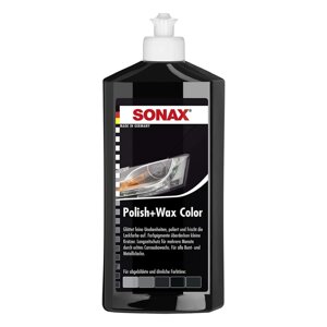 Кольорова поліроль з воском чорний 500 мл SONAX Polish&Wax Color NanoPro (296100)