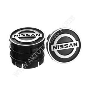 Заглушка колісного диска Nissan 60x55 чорний пластик ABS (4шт.) 50036