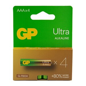 Батарейка GP ULTRA ALKALINE 1.5V 24AU21-SB4 лужна, LR03, ААА