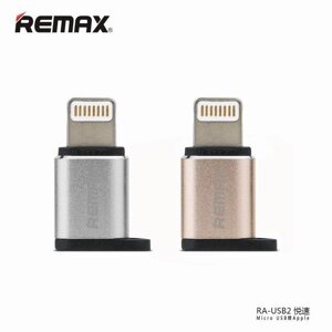 Перехідник Remax Visual RA-USB2 micro USB (F) Lightning (M), колір: срібло
