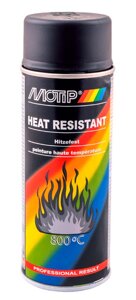 Фарба термостійка чорна Motip Heat Resistant 800°C аерозоль 400мл. 04031