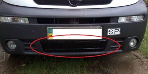 Зимова накладка (глянсова) Opel Vivaro/Renault Trafic 2001-2006 (бампер низ)