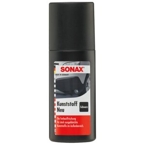Фарба на водній основі для пластику з аплікатором 100 мл SONAX Plastic New Black (409100)