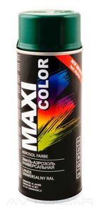 Акрилова фарба Maxi Color RAL6005 колір: темно-зелений 400 мл.