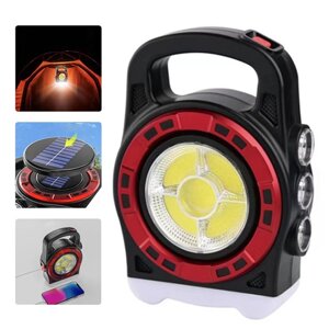 Ліхтар переносний 6678С-3LED+5COB, power bank, Li-Ion акум., Waterproof, сонячна батарея, ЗУ micr